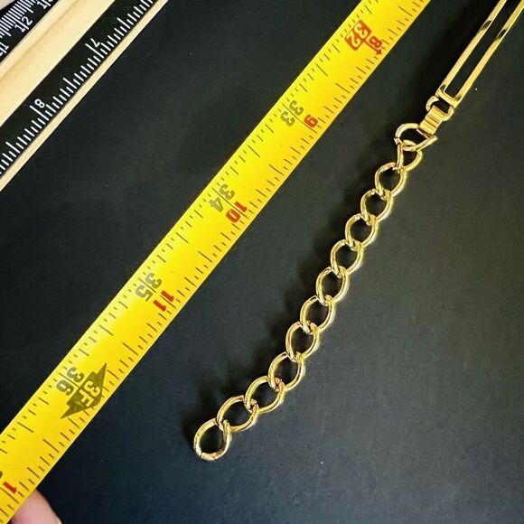Vintage Italy Gold Plated Rhinestone Geometric Chain Belt Rectangle Links 4182